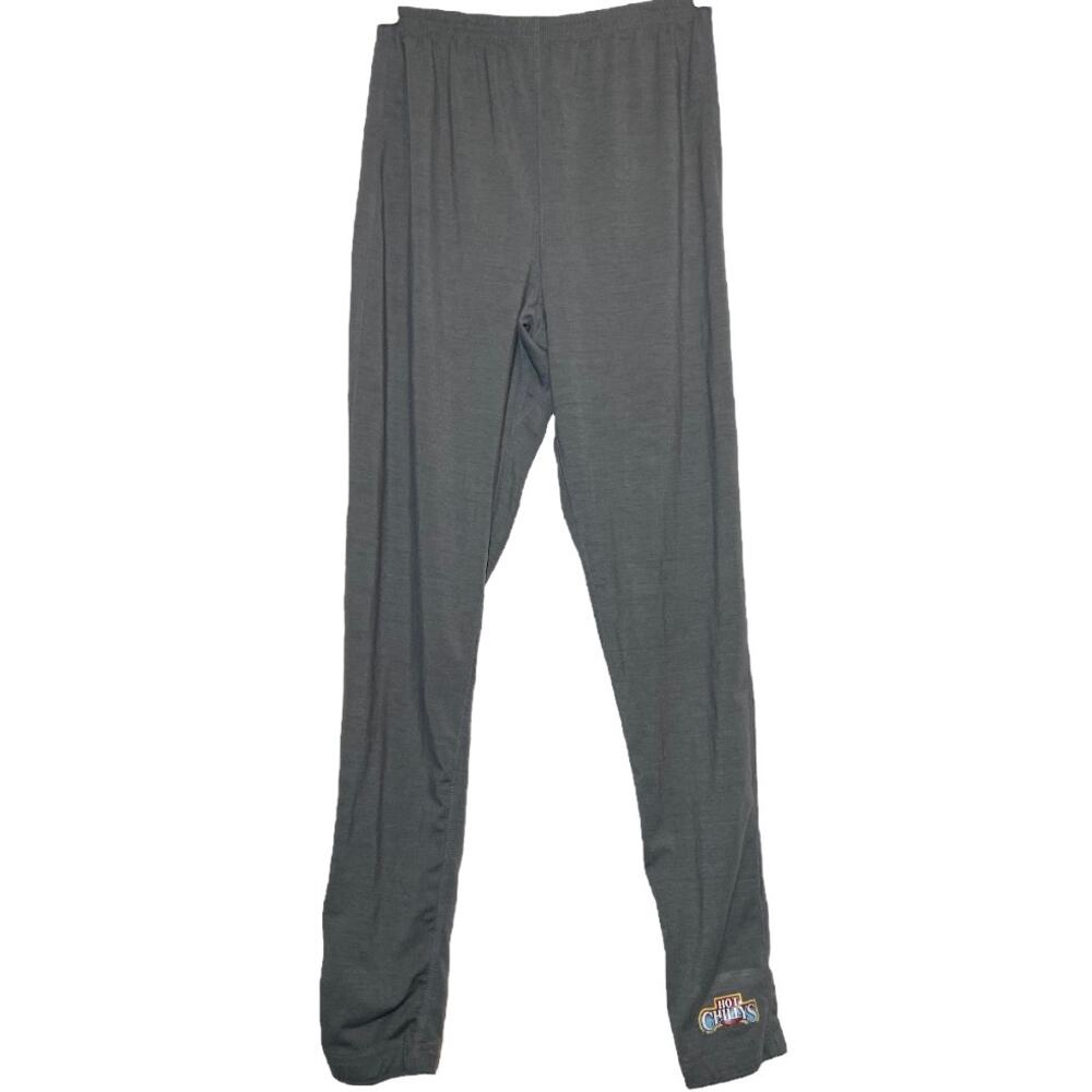 Hot Chillys Base Layer Leggings USA Pants Thermal High Waisted Logo Gray Large